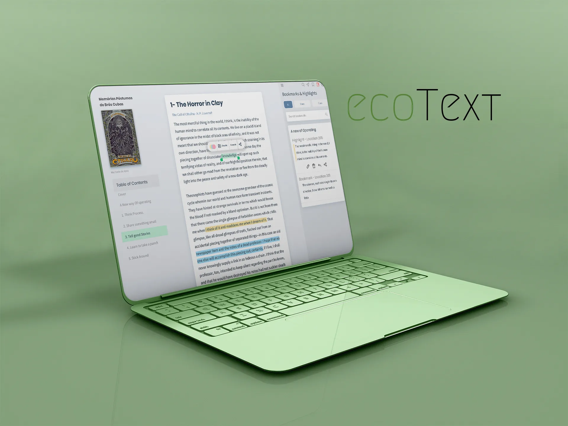 ecoText product screenshot
